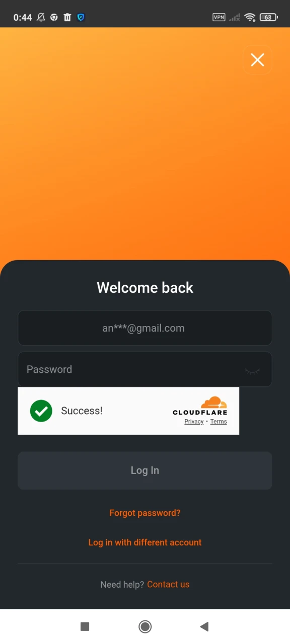 Log in op uw persoonlijke account nadat u de Jungliwin-app op Android hebt geïnstalleerd.