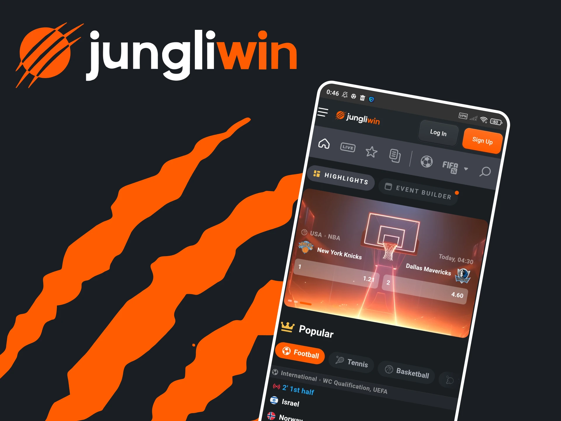 Wed op sport met de Jungliwin-app.