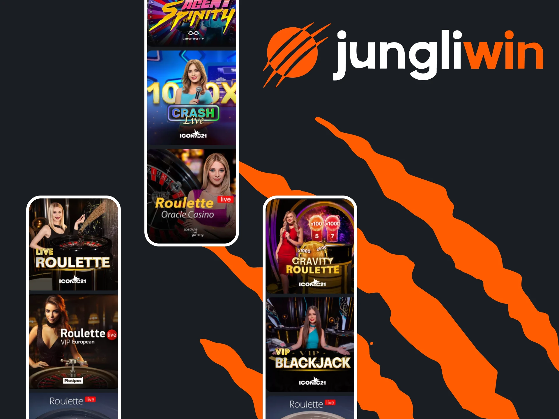 Bij Jungliwin kun je live casino spelen.