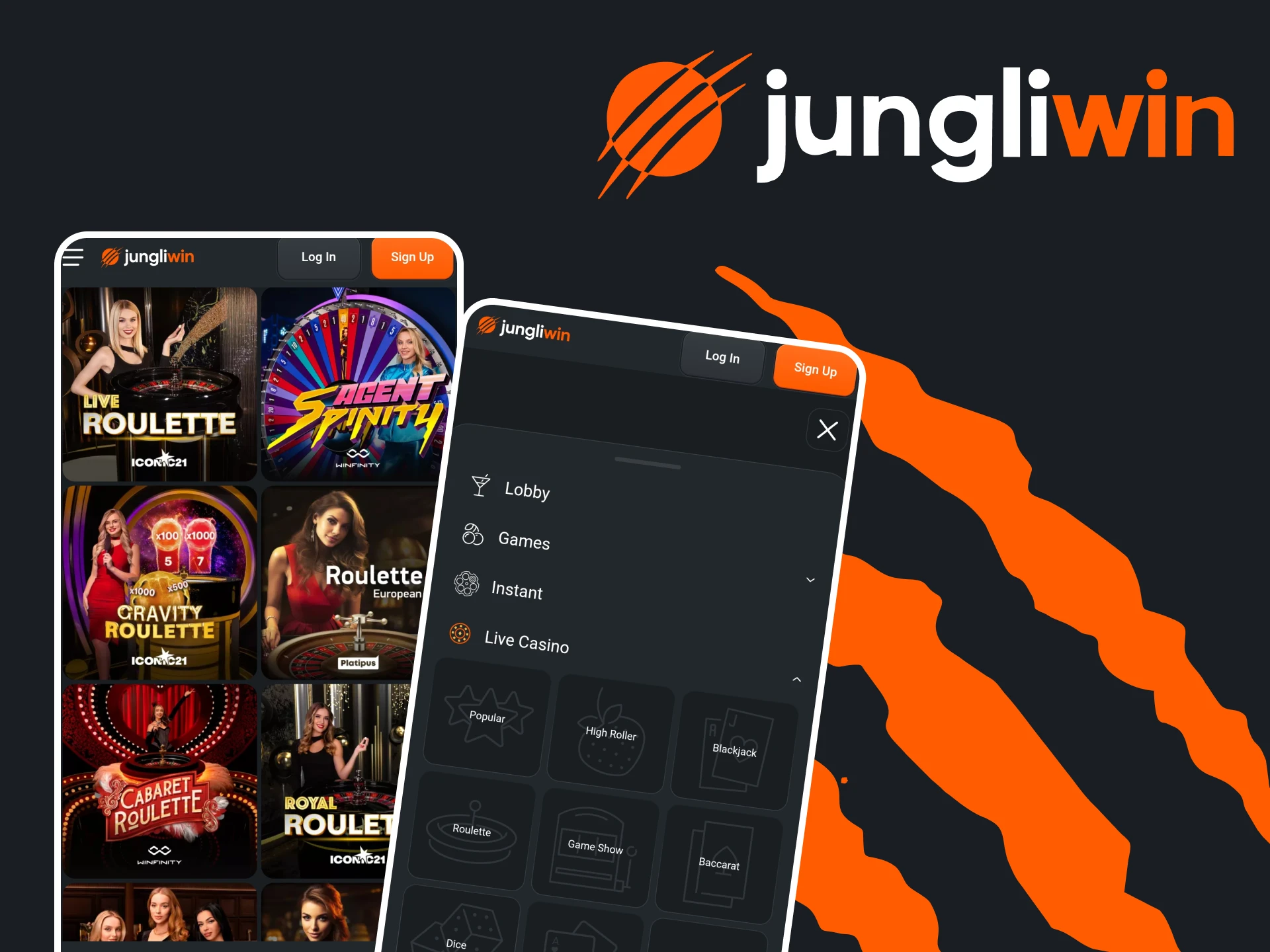 Gebruik de Jungliwin-app om live casinospellen te spelen.