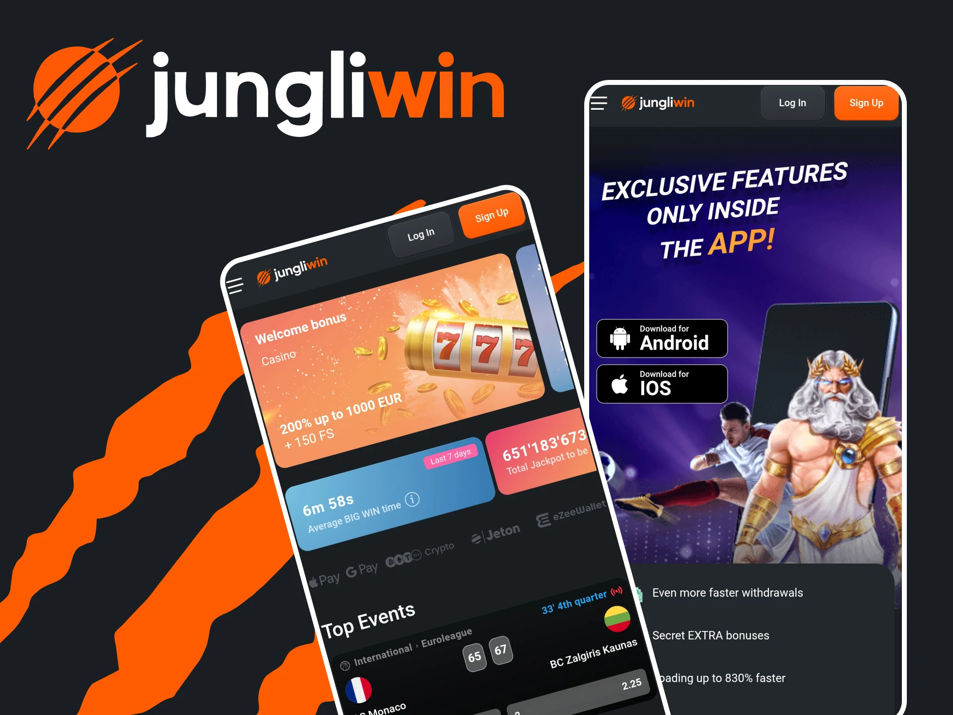 Download de Jungliwin-app voor wedden en gamen.