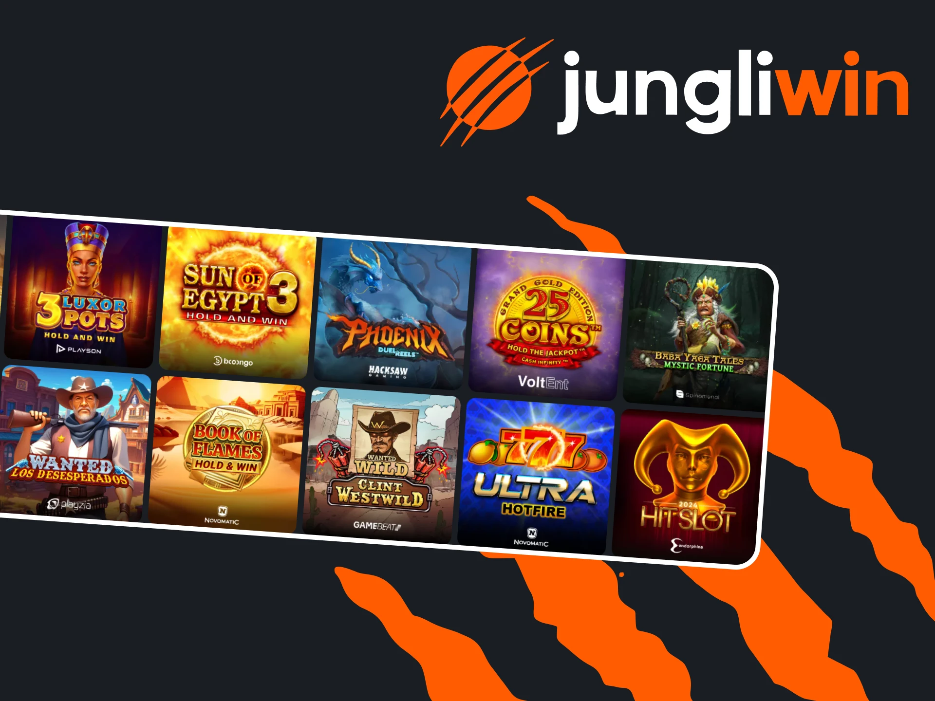 Op Jungliwin vind je een verscheidenheid aan slots.